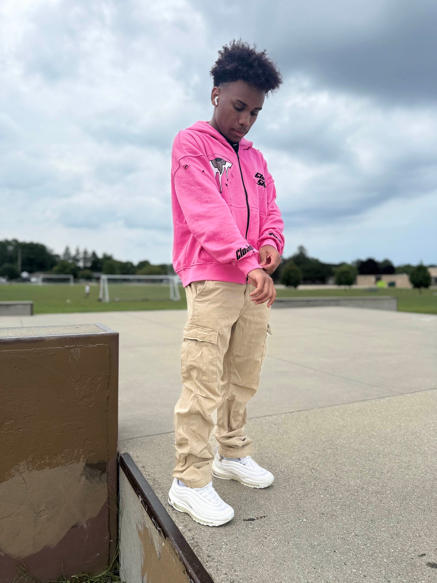 Clouded Studios Signature Midweight Zip Up Pre Order Pink