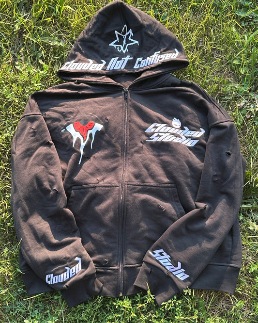 Clouded Studios Signature Midweight Zip Up Pre Order Black