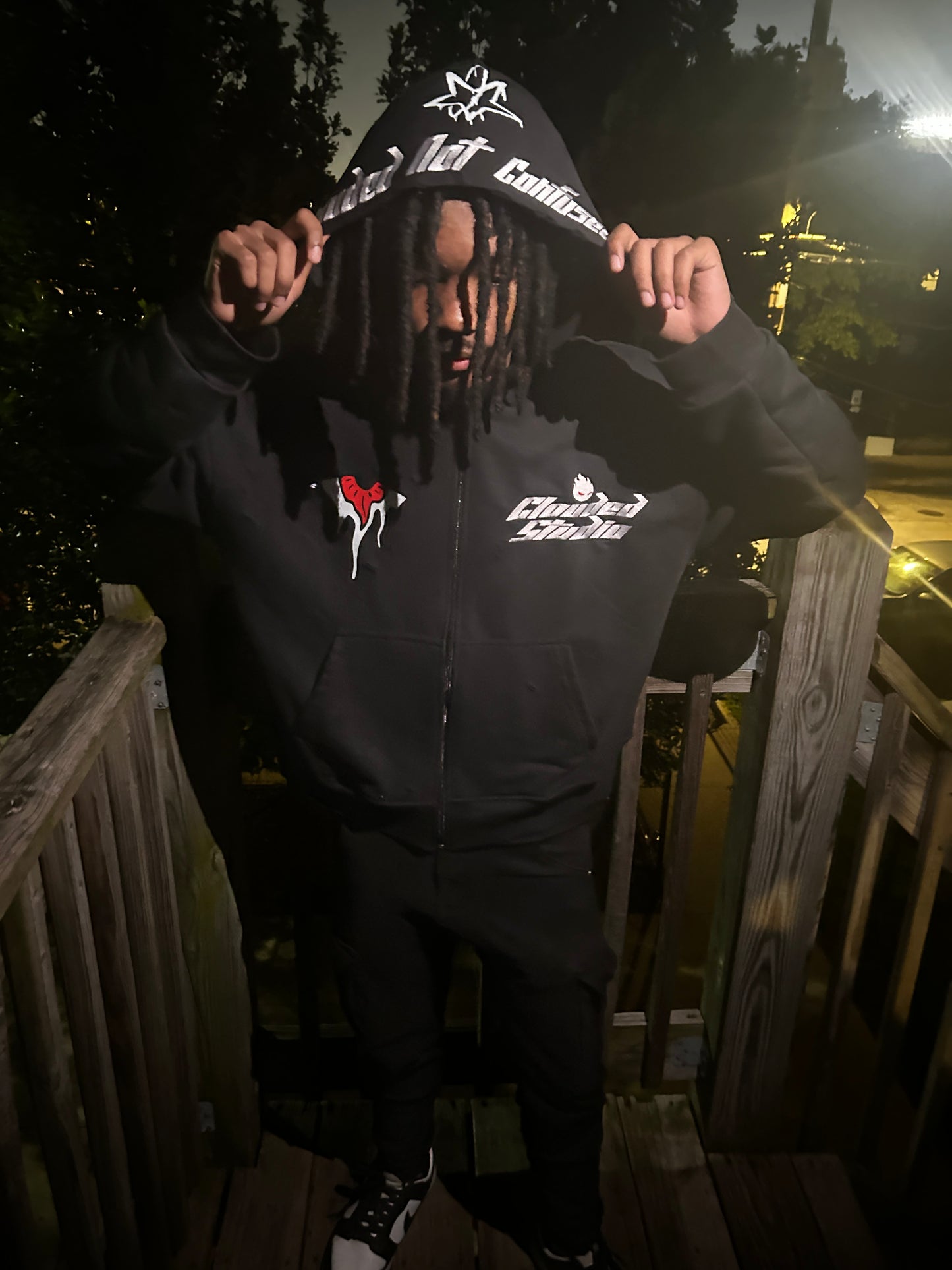 Clouded Studios Signature Midweight Zip Up Pre Order Black
