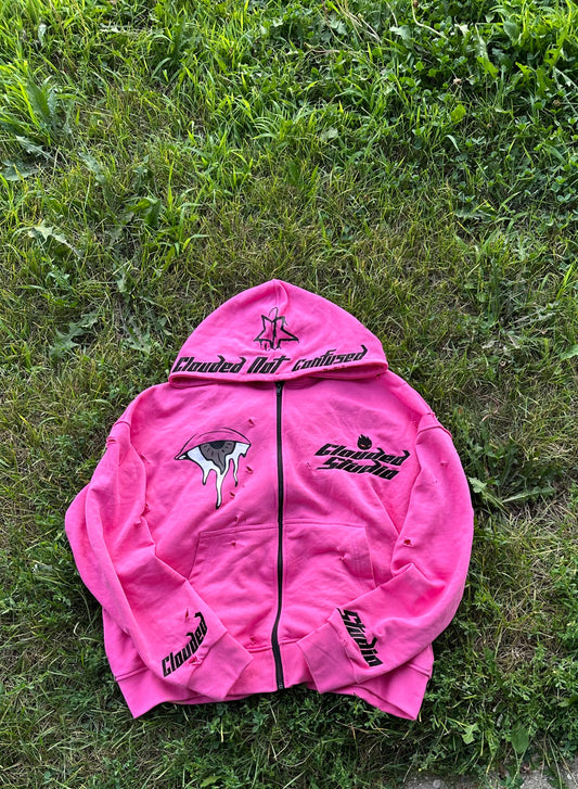 Clouded Studios Signature Midweight Zip Up Pre Order Pink