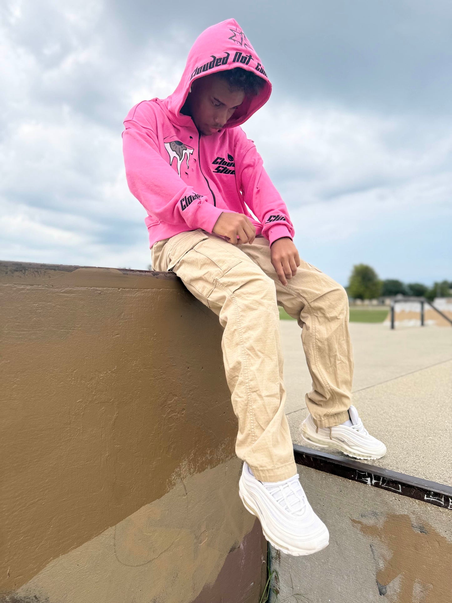 Clouded Studios Signature Midweight Zip Up Pre Order Pink