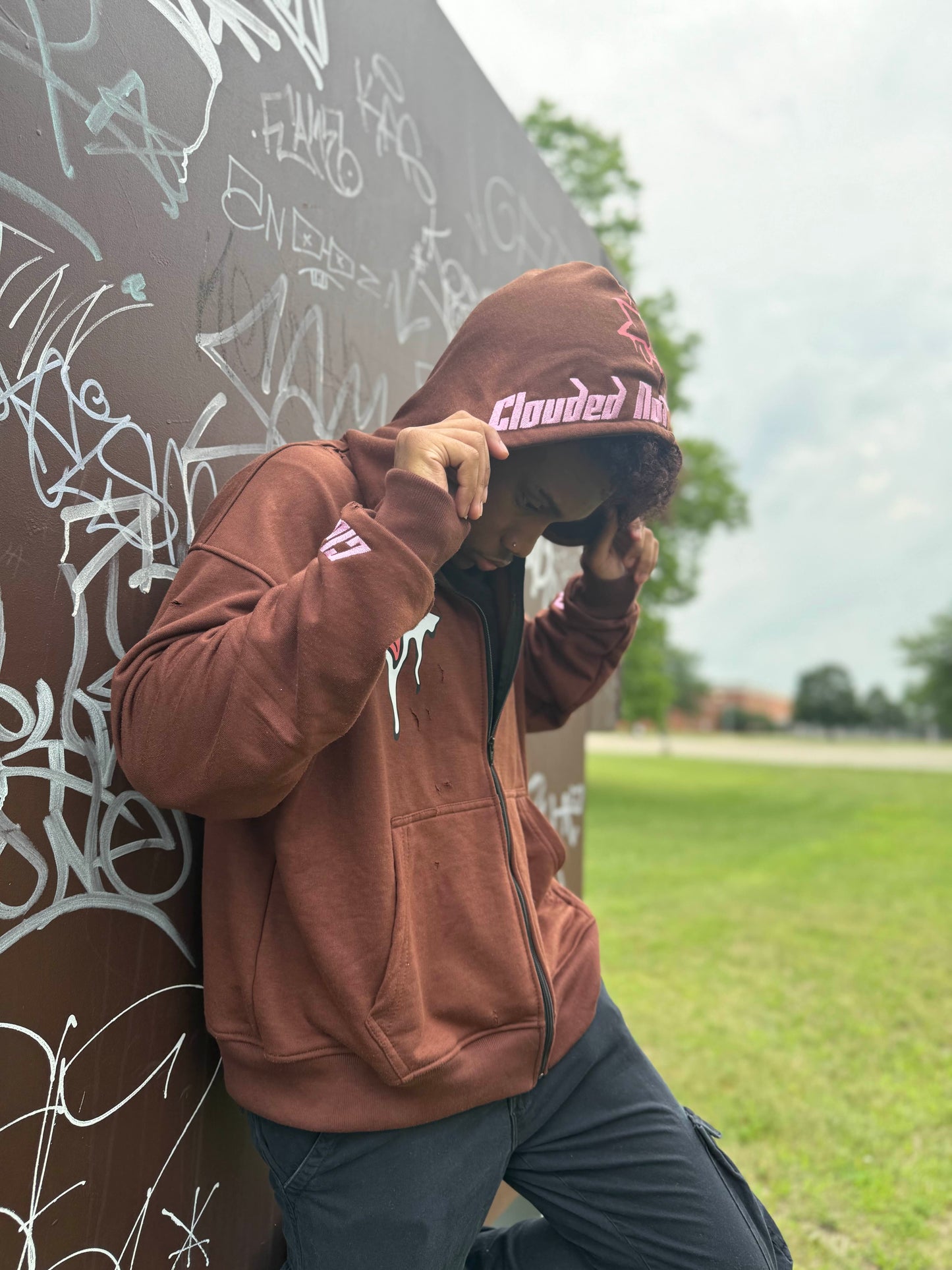Clouded Studios Signature Midweight Zip Up Pre Order Brown