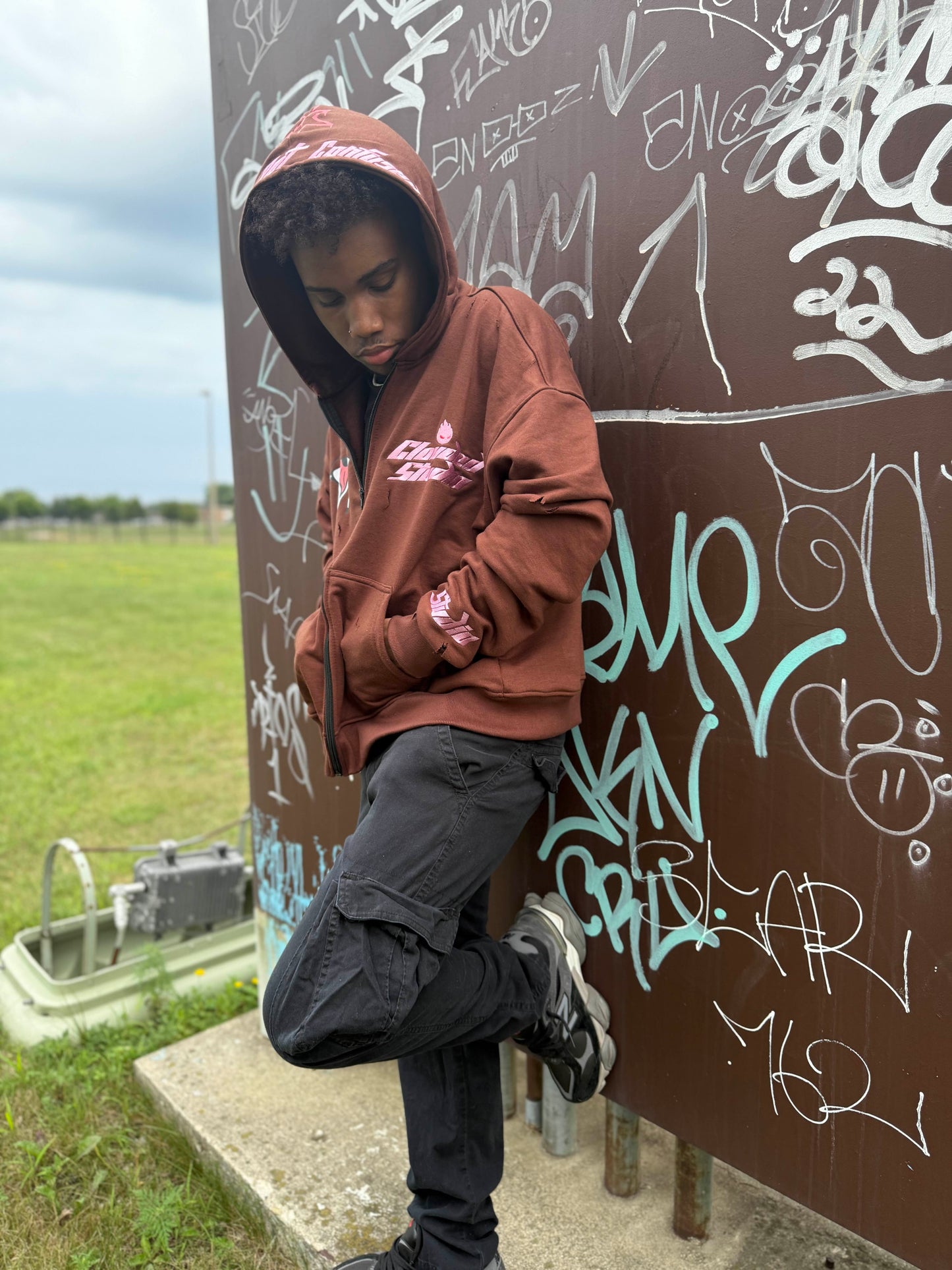 Clouded Studios Signature Midweight Zip Up Pre Order Brown