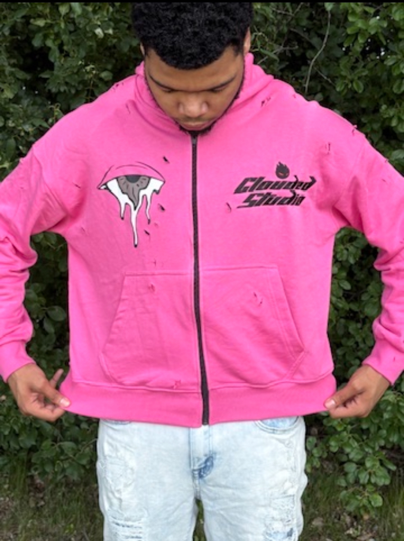 Clouded Studios Signature Midweight Zip Up Pre Order Pink